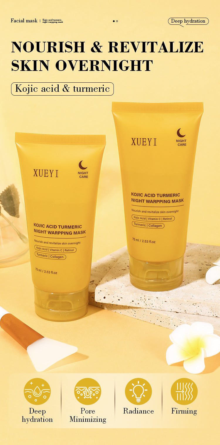 Spot Goods I Kojic Acid Turmeric Nighttime Sleep Peel-off Mask Brightening Skin Collagen Application