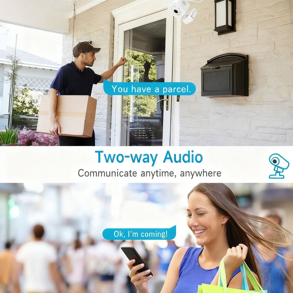 Hd Wireless WiFi Dual Camera1080P Surveillance Camera Intelligent Security No-Drill Night Vision