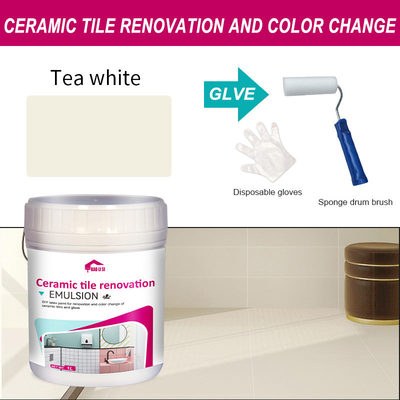 Water-Based Tile Paint Bathroom Floor Tile Color Change Renovation Coating Toilet Glass Wear-Resistant Waterproof Paint Matte