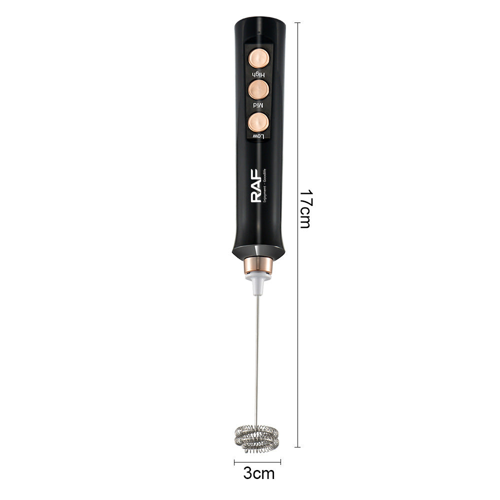 ＲＡＦCafe Milk Frother Egg Beater Household Electric Milk Frother Milk Stirrer 2-in-1