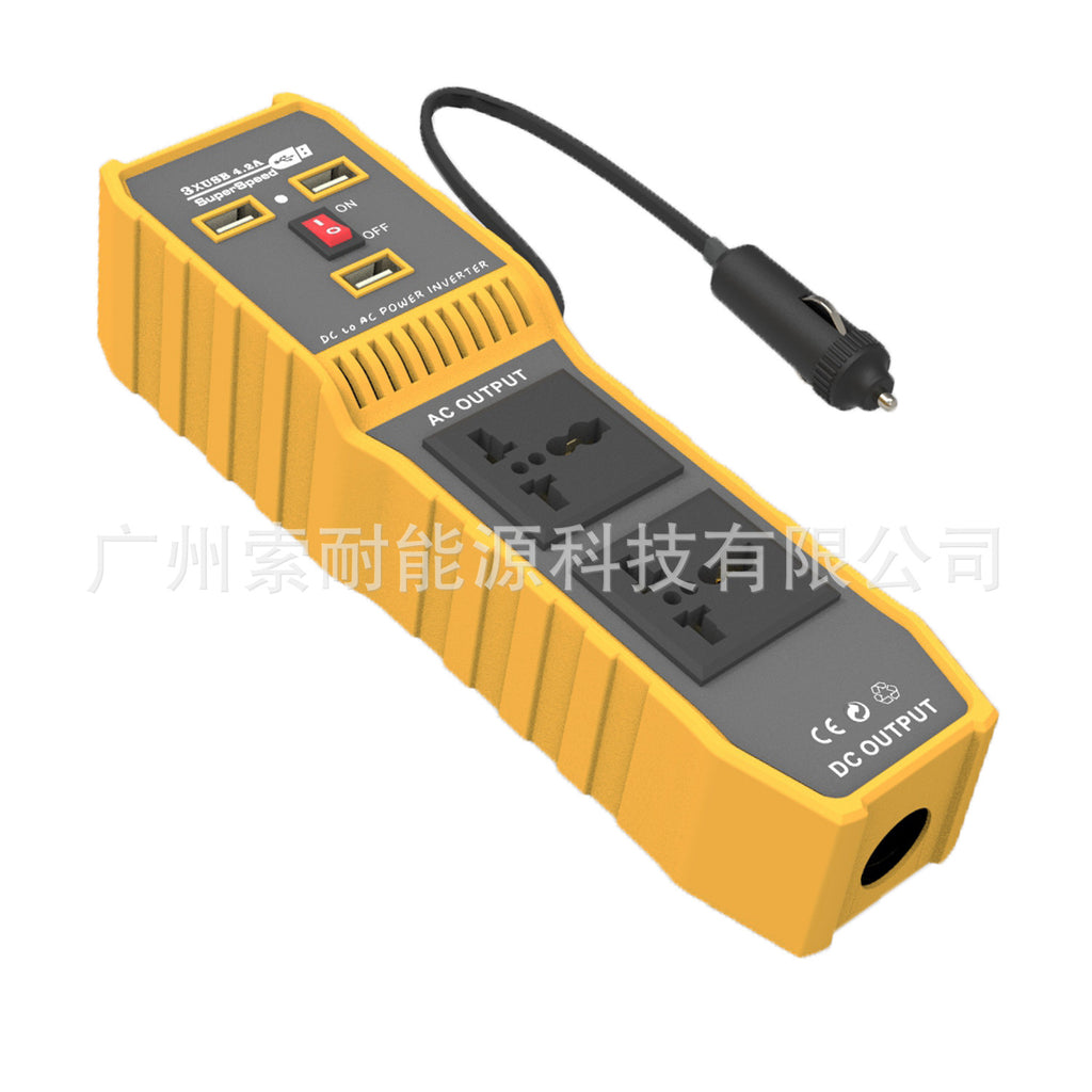 Car Converter Inverter200W Automotive Small Electrical Appliances12V Turn110V/220V Belt3USB Mouth2Socket