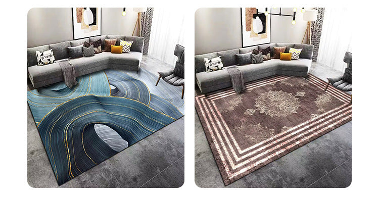 Living Room Carpet Stain Resistant Easy Care Crystal Velvet Carpet Home Sofa Coffee Table Rug Bedroom Wear-Resistant Non-Slip Mat
