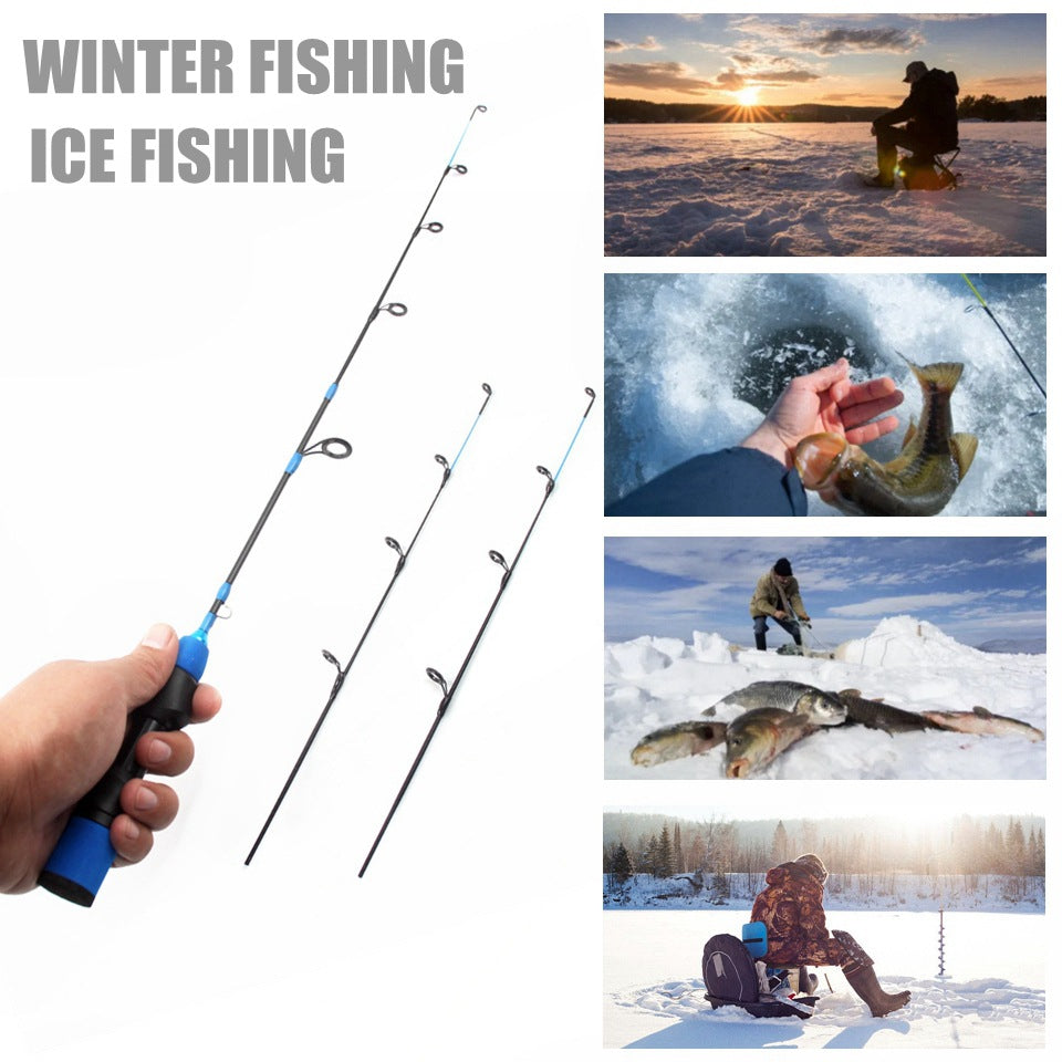 55cm3Carbon Fiber Ice Fishing Rod Ultra Soft Ultra Light Portable Winter Fishing Rod European and American Winter Fishing