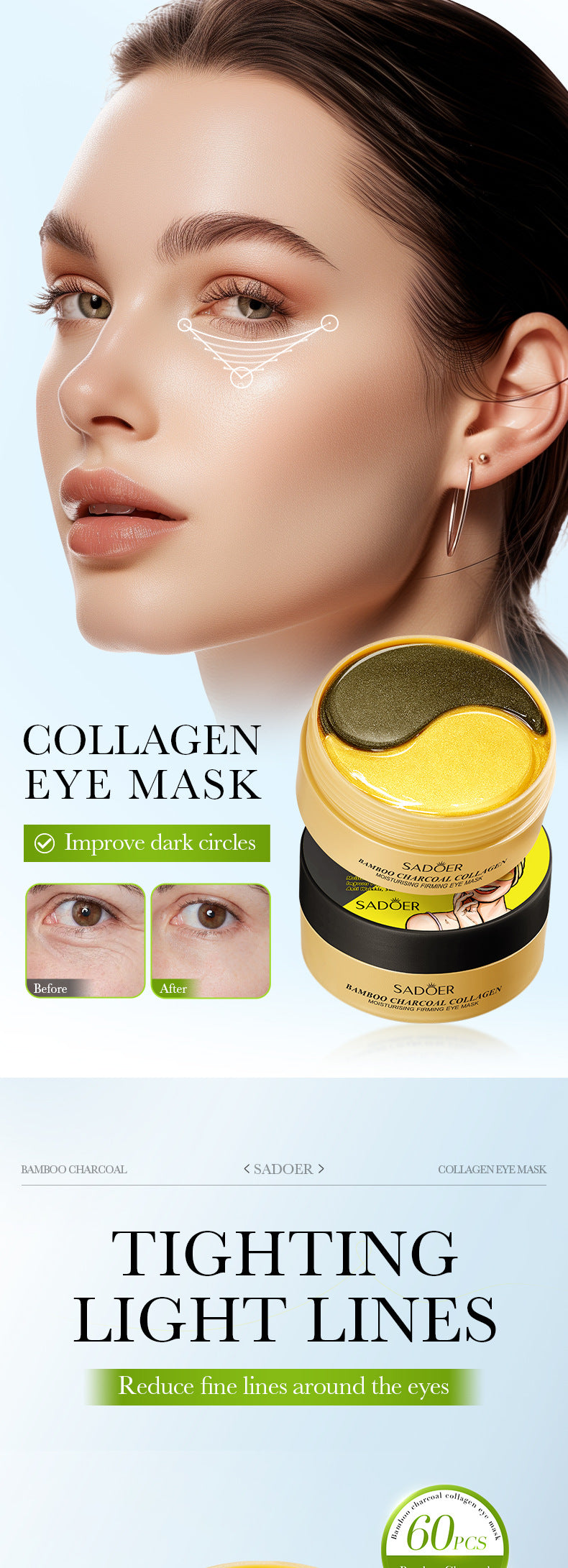 Lavender Collagen Eye Mask80gSADOER Firming and Moisturizing Eye Mask Patch  Wholesale