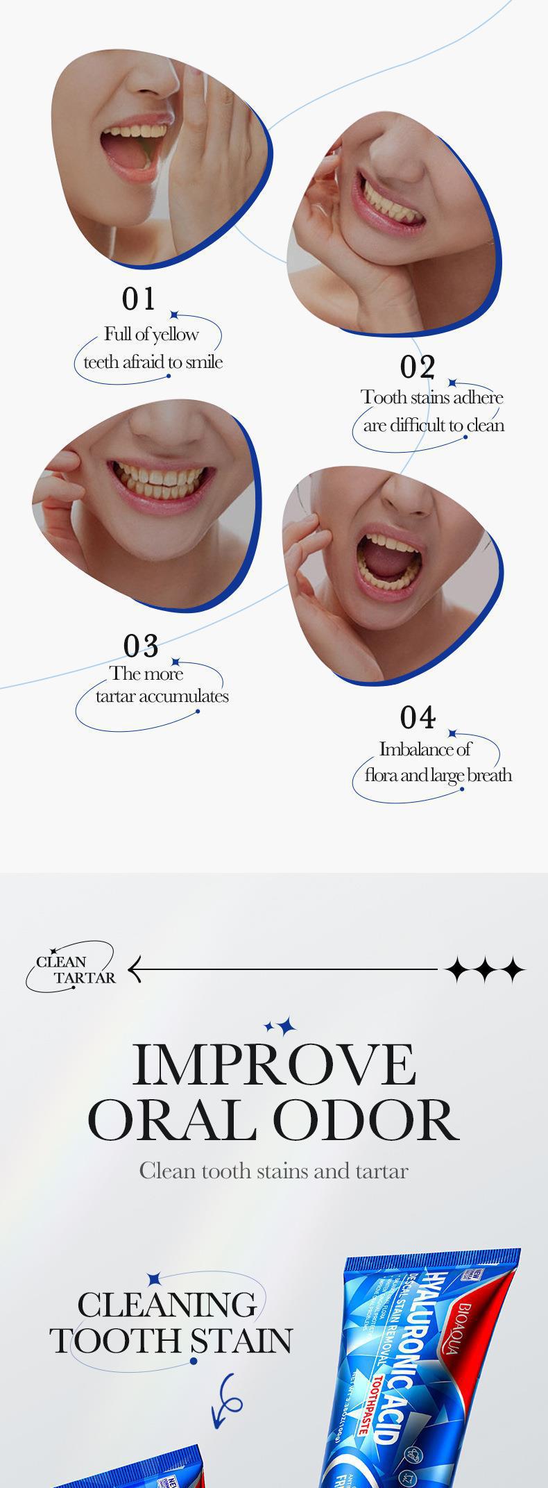 BIOAOUA Baking Soda Gum Care Toothpaste Clean the Mouth and Freshen Breath Genuine Toothpaste Wholesale