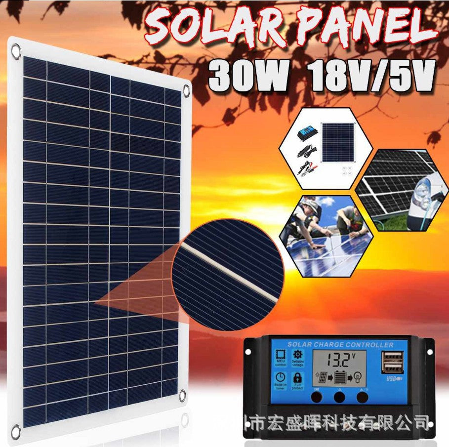 30W 18V High Efficiency Mini Solar Panel Flexible Voltage Polycrystalline Silicon Portable Battery Charging System