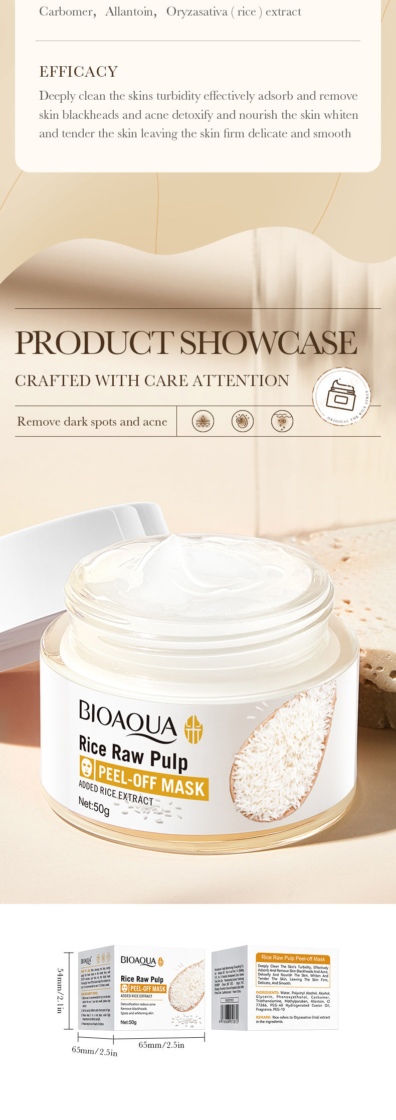 Rice Skincare Set BIOAOUA Rice Puree Series Six-Piece Set Box  Wholesale