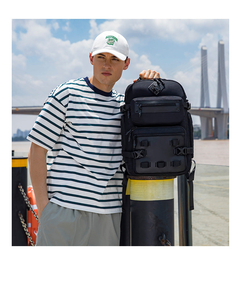 ozuko Men's Tactical Backpack Waterproof and Wear-Resistant Computer Backpack Outdoor Mountaineering Large Capacity Commuting Travel Bag