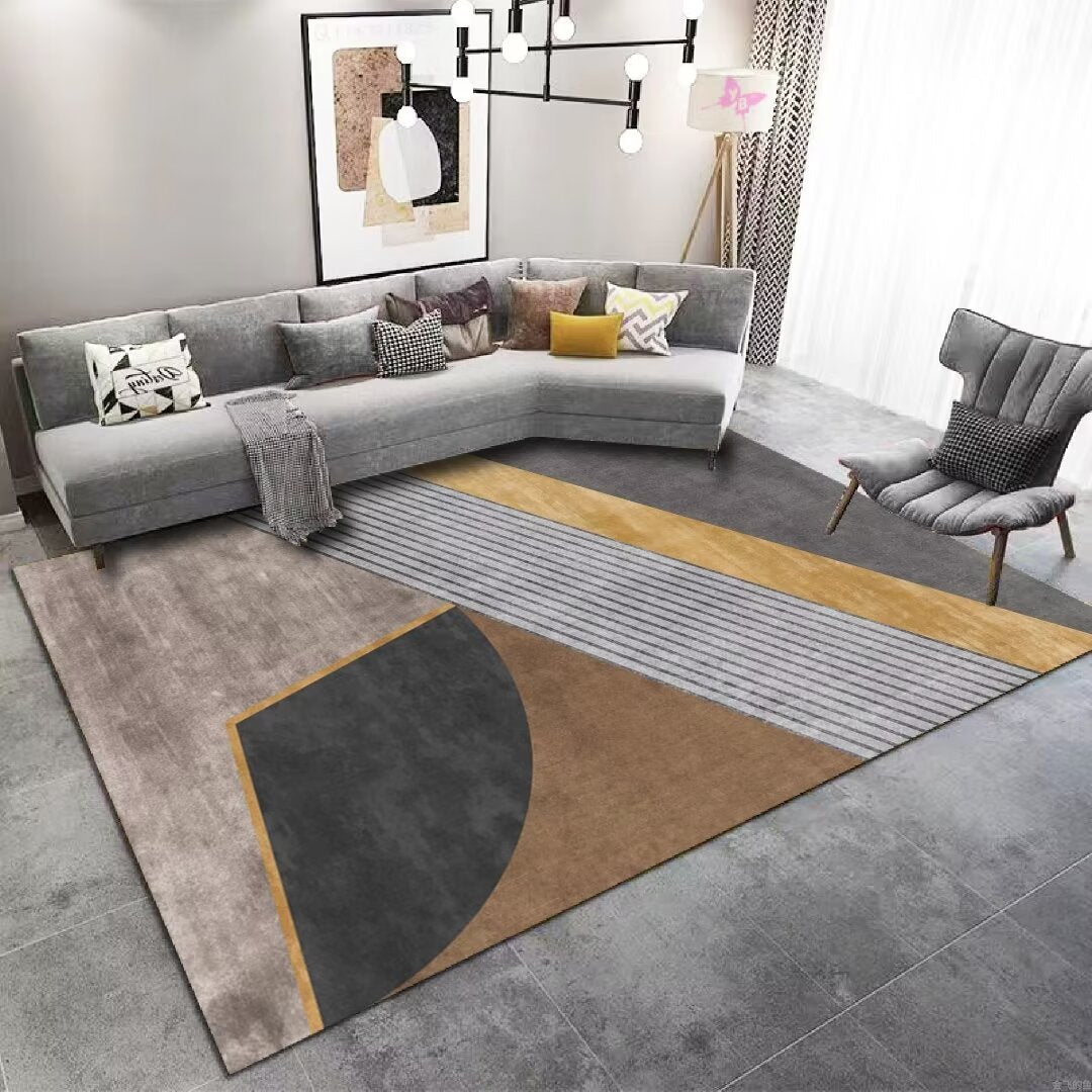 High-End Living Room Sofa Coffee Table Rug Light Luxury New Chinese Style Nordic Simple Modern Abstract Bedroom Full Carpet