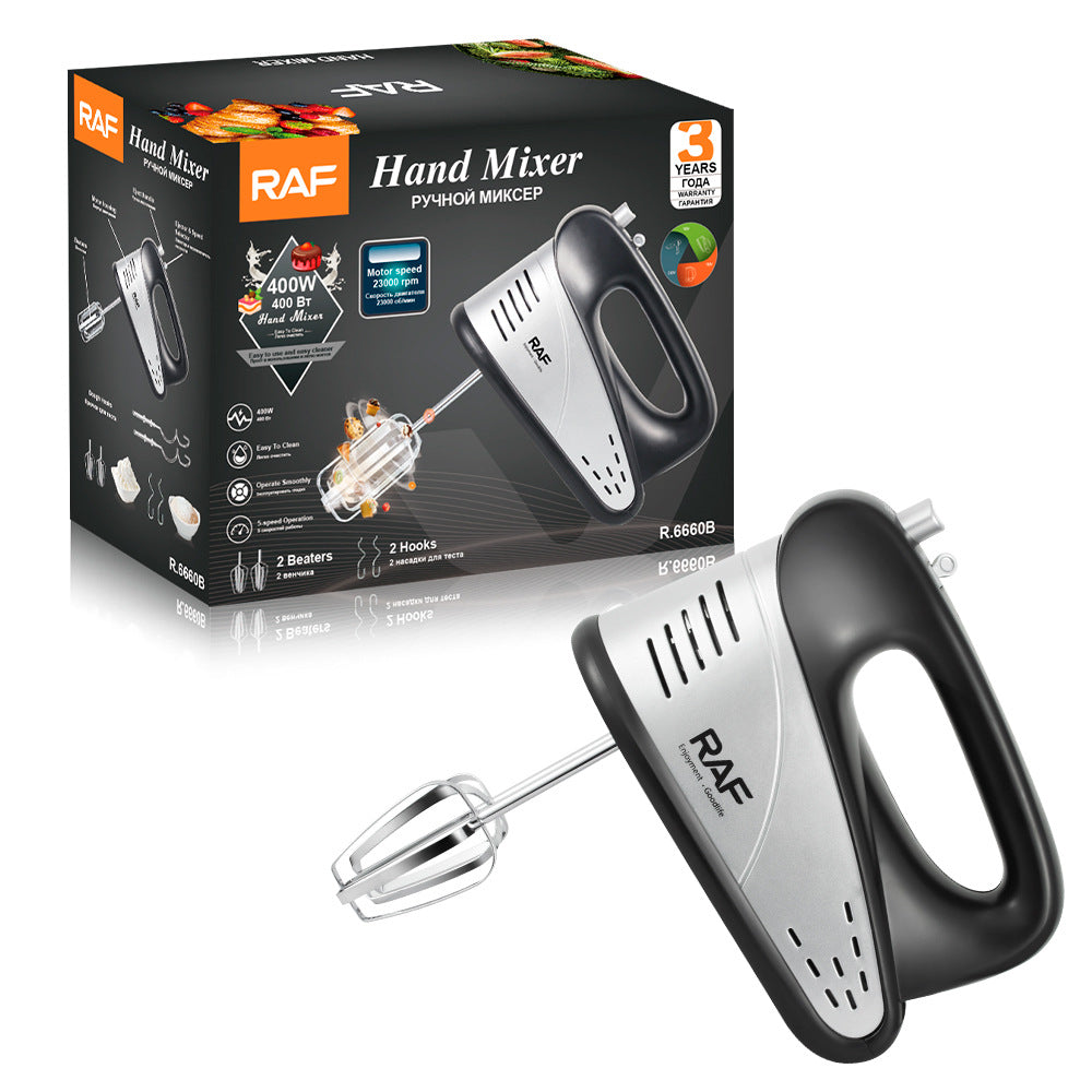RAF European Standard5Electric Egg Beater Household Handheld High-Power Egg Mixer Dough Kneading Baking Blender R6660