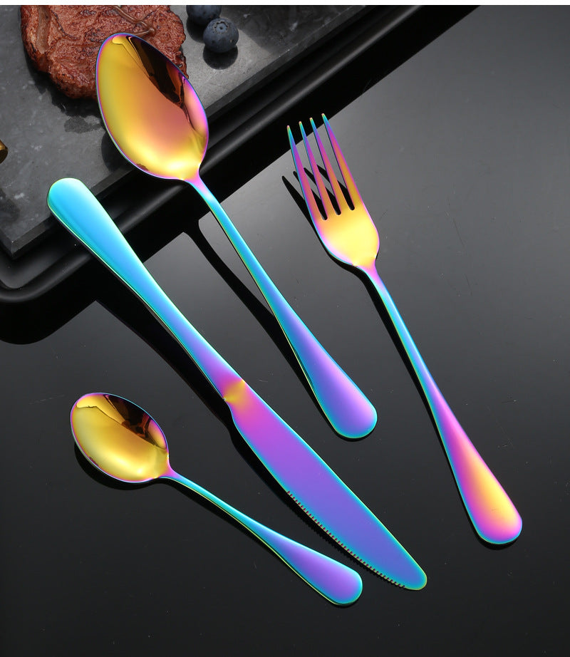 1010Stainless Steel Cutlery Western Knife Fork Spoon Set Western Restaurant Steak Knife Fork Four-Piece Gift Box