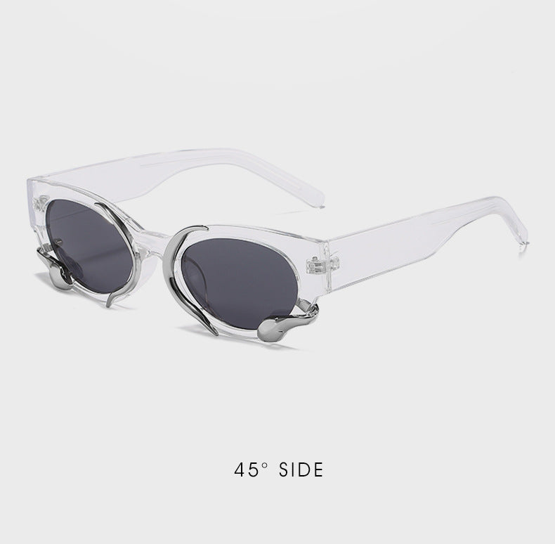 gm Same Style Women's Sunglasses Snake Small Frame Sunglasses High-End Steampunk Cat Eye Glasses shades