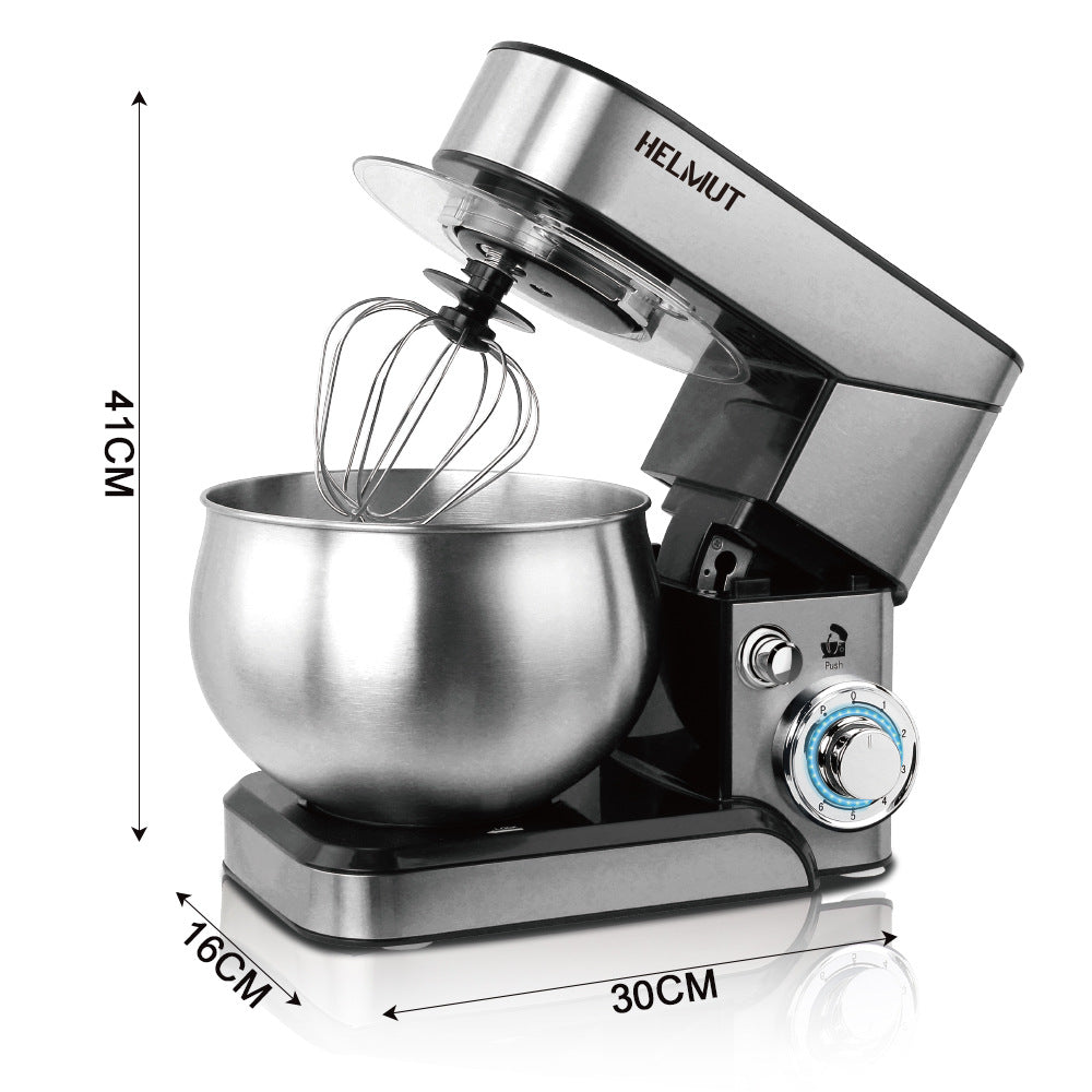 European Style New Household Fully Automatic Chef Machine Mixer Small Desktop Stainless Steel Dough Mixer Egg Beater5.8L