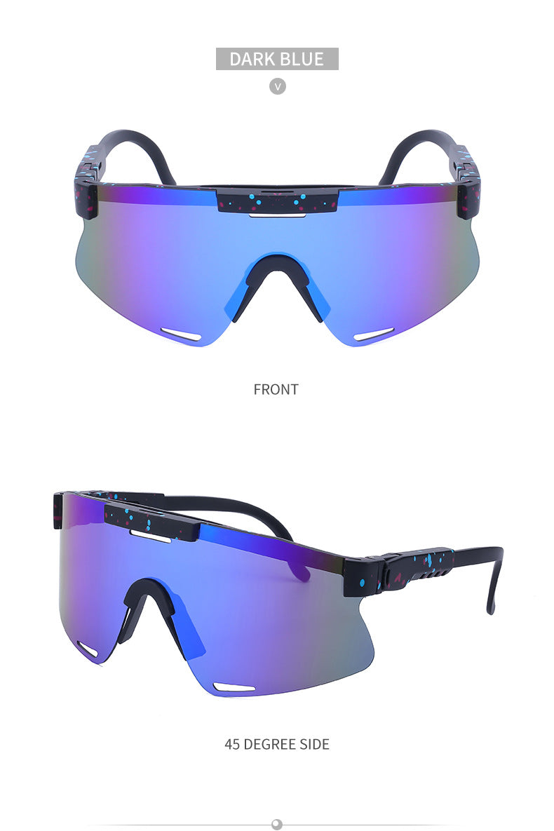 New European and American Style Colorful Outdoor Cycling Windproof Sunglasses for Men and Women Integrated Sports Sun Protection Sunglasses
