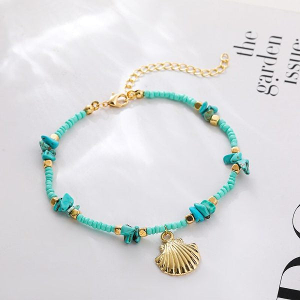 European and American Popular Natural Stone Beaded Bracelet Red Wood Grain Round Bead Stone Bracelet Wholesale