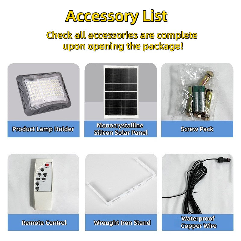2025 New Solar Outdoor Light Three-Sided Bright Split Floodlight Garden Community Road Lighting Waterproof LED Street Light