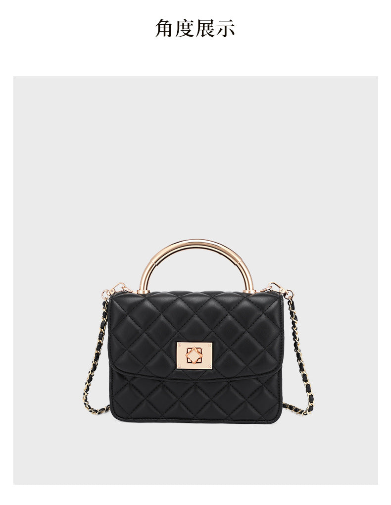 European and American Style Small Square Bag New Diamond Embroidery Women's Bag Niche Versatile Fashion Chain Crossbody Women's Bag Single Shoulder Small Square Bag