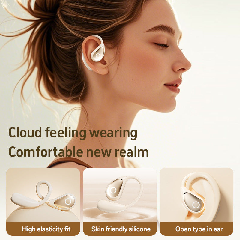 Popular M96Leather Texture Ear-Hook Bluetooth Earphones Ultra-Long Battery Life High-Value Private Model Wireless Bluetooth Earphones