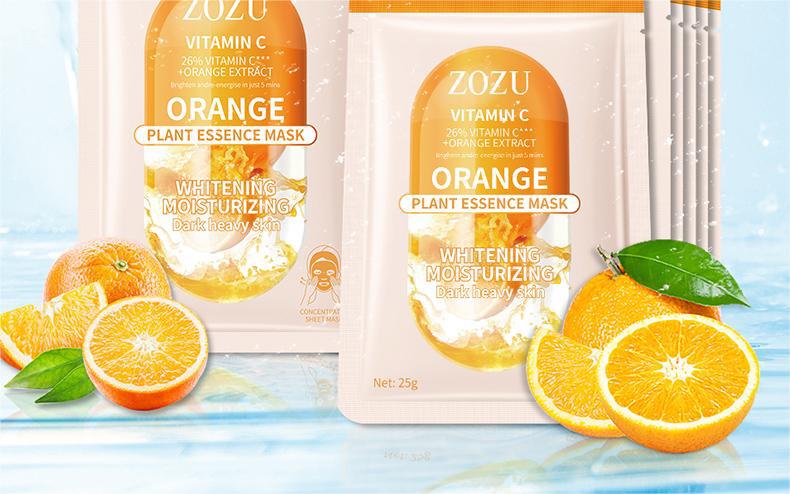 Plant Face Mask25g ZOZU Centella Asiatica Hydrating Orange Moisturizing Pomegranate Nourishing Cross-Border Wholesale