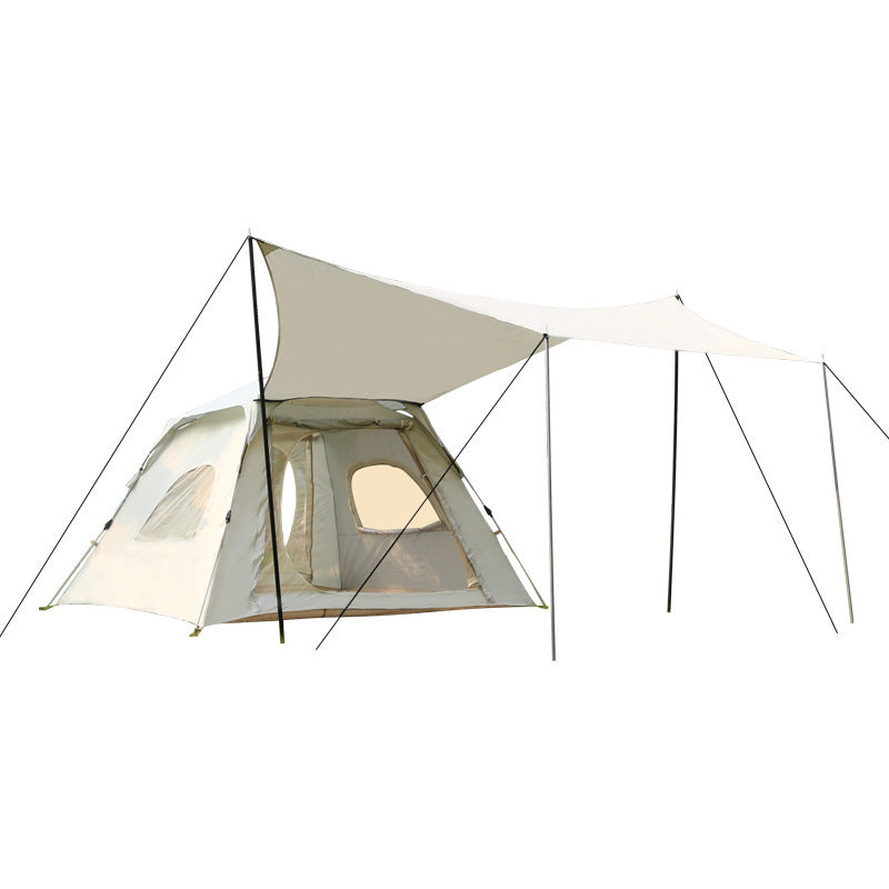 Canopy Tent 2-in-1 Outdoor Camping Waterproof Fabric Full Set Thickened Silver Sunproof Rainproof Four Seasons Tent