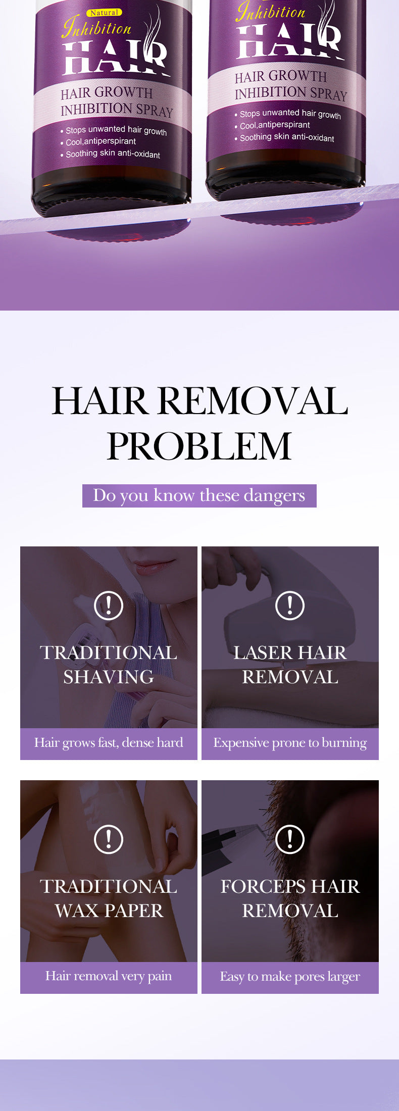 Hair Growth Inhibitor Spray SADOER Inhibiting Underarm and Leg Hair Spray  Wholesale