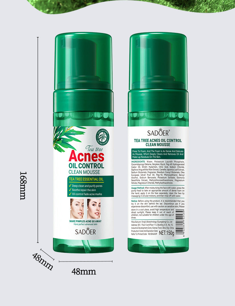 Tea Tree Mousse Facial Cleanser150gSADOER Clean Bubble Dense Facial Cleanser  Wholesale