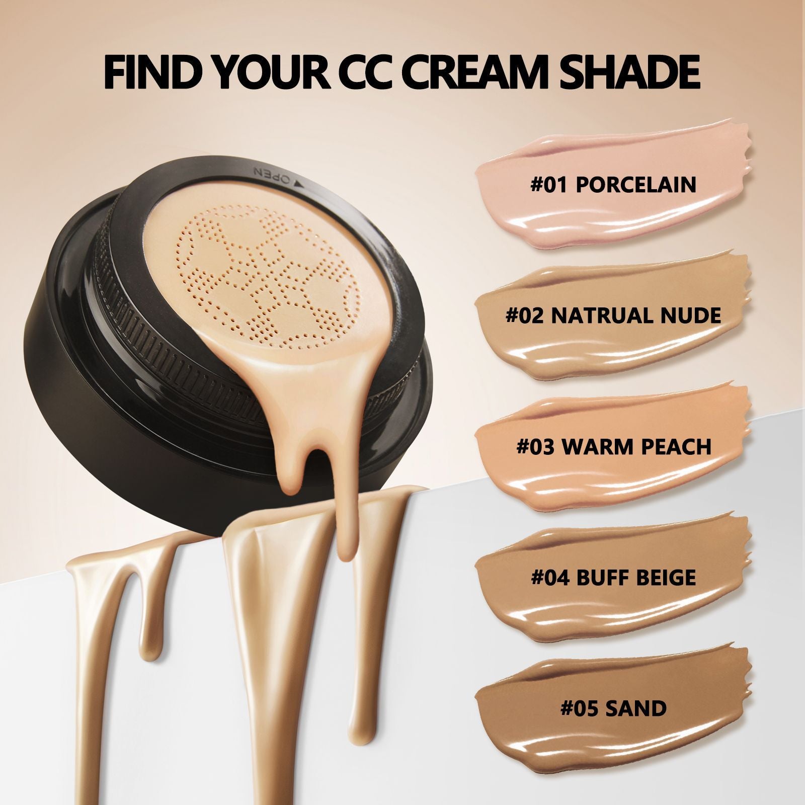 Anglicolor Mushroom Head Air Cushion CC Concealer Foundation Liquid Primer Sweatproof BB Shuangdai Hair