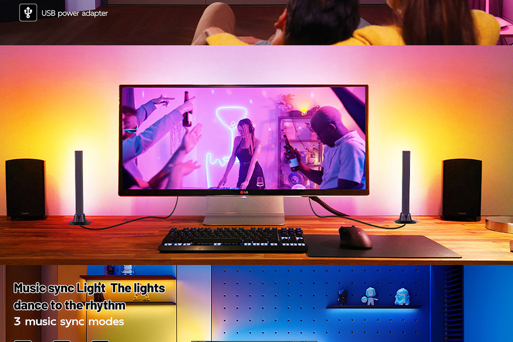 Exclusive Supply LED Bluetooth Desktop Lamp USB Computer Ambient Light RGB Magic Color WIFI Intelligent Sound Pickup Ambient Light