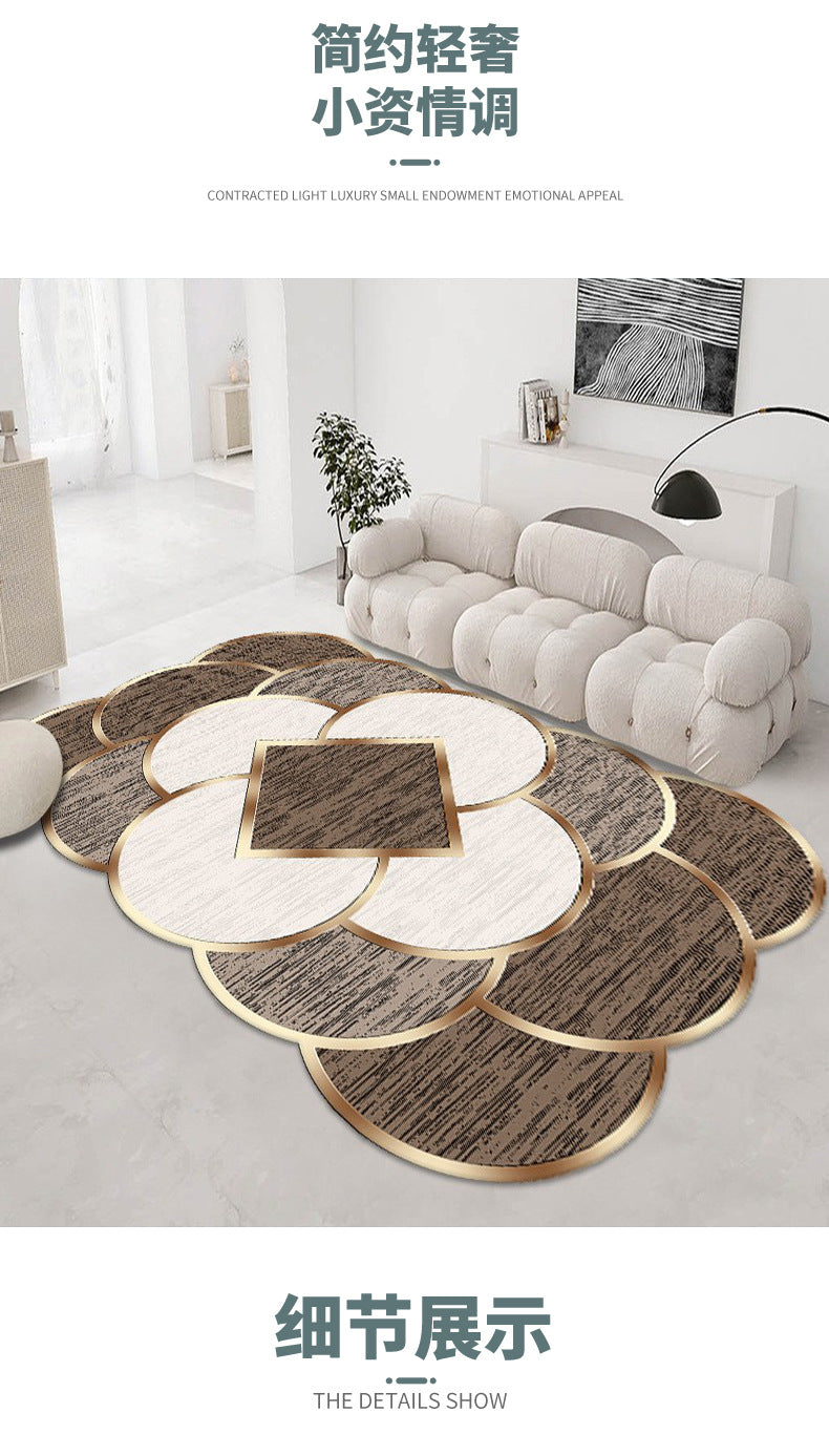 Crystal Velvet Carpet Full Coverage Living Room Non-Slip Coffee Table Rug Chinese Classical Home Bedroom Bedside Rug One Piece Dropshipping