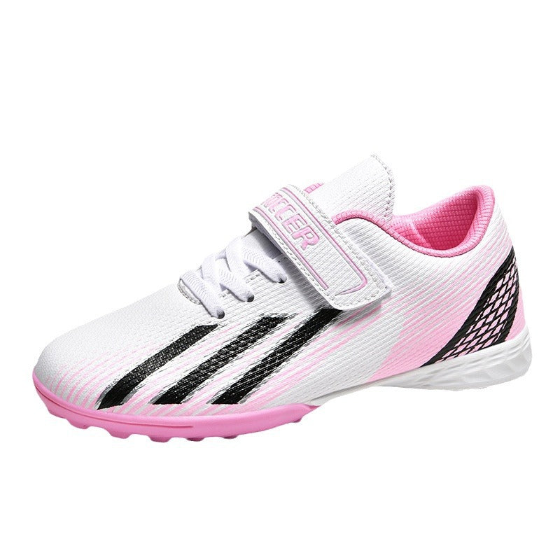New football shoes for men and women with Velcro for children TF Broken Nail Style Youth Student Grassland Flat Training Shoes