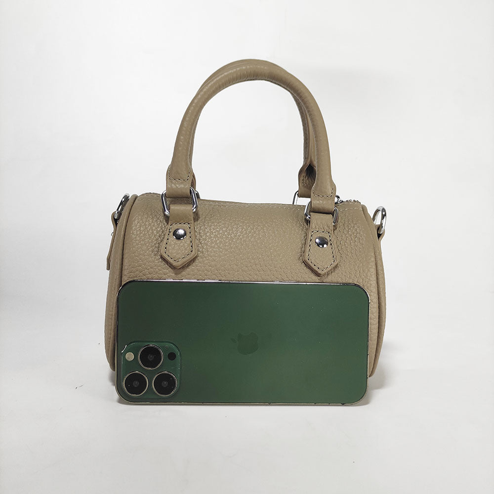 High-end texture genuine leather Boston pillow bag for women2025New Top Layer Cowhide Handbag and Crossbody Bag from Shiling