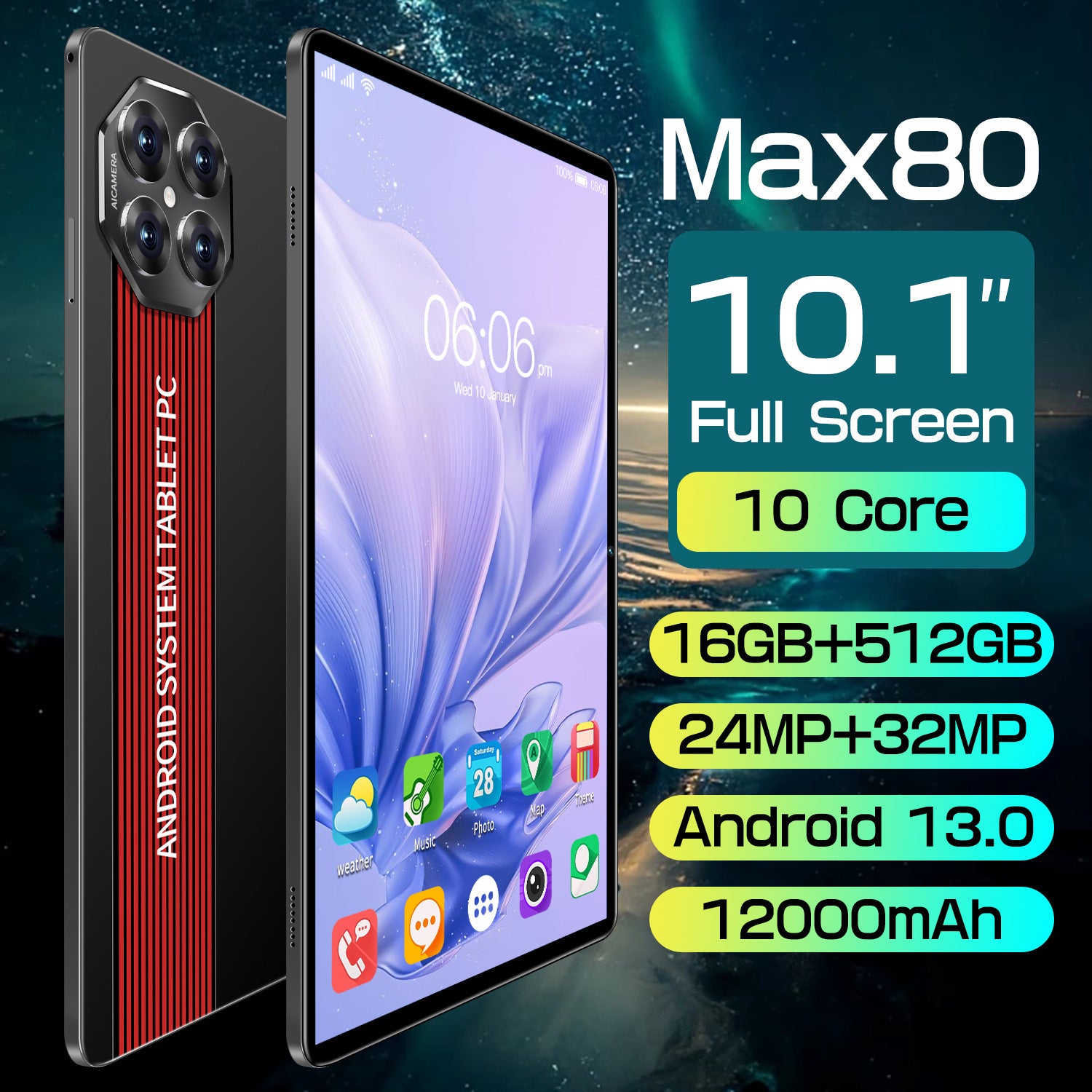 2025Hot-selling Tablet PC Inch10Nuclear Processor Call Tablet Max80 512G