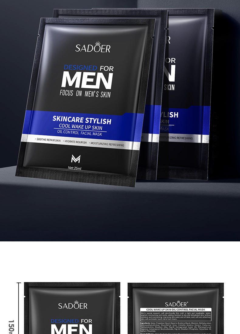 Men's Face Mask25g SADOER Cool and Refreshing Men's Hydrating Mask Stickers  Wholesale