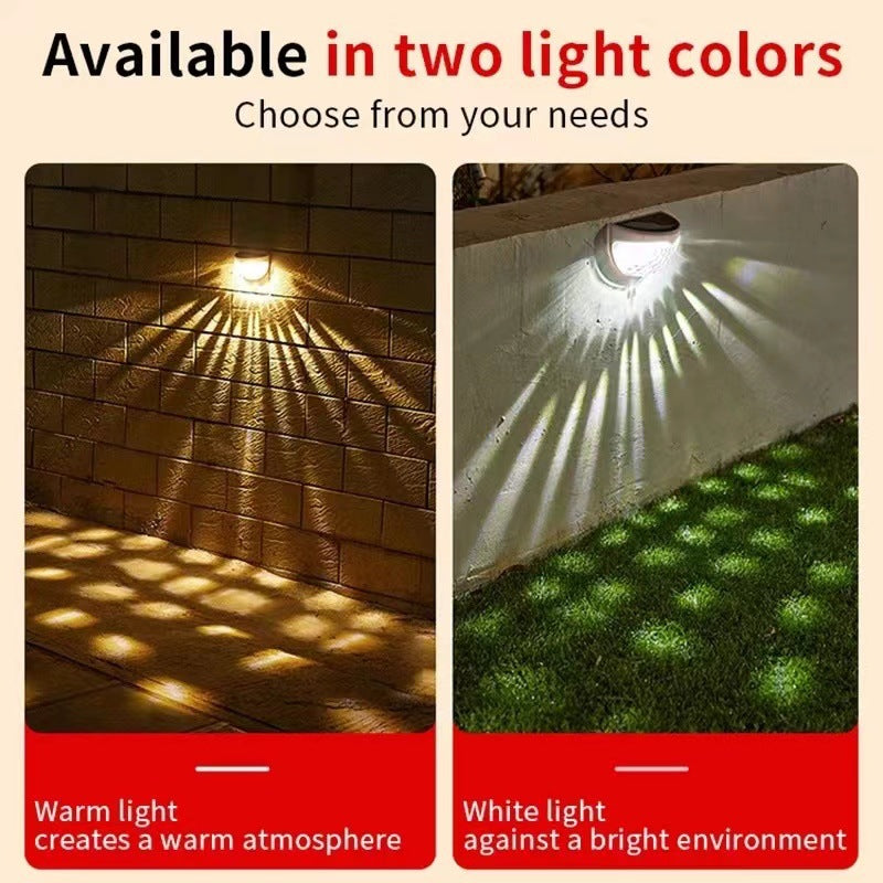 Solar Fence Light Semi-circular Step Light6LED Garden Balcony Wall Lamp Fence Courtyard Decorative Wall Lamp Outdoor