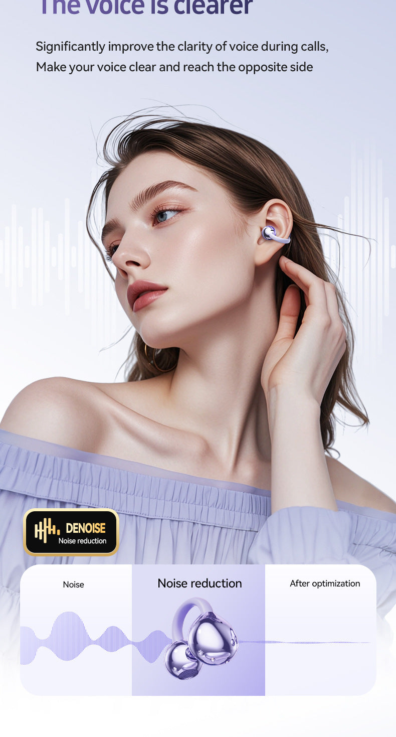 Popular M108Bone Conduction Ear Clip Bluetooth Headset Ultra-Long Battery Life Noise Reduction True Wireless Bluetooth Headset