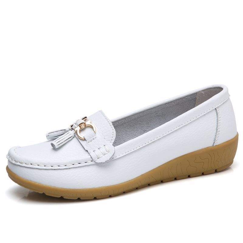 Women's Shoes Flat Soft Sole Thick Sole Loafers Thickened Nurse Shoes Rubber Sole Wedge Slip-On Women's Shoes