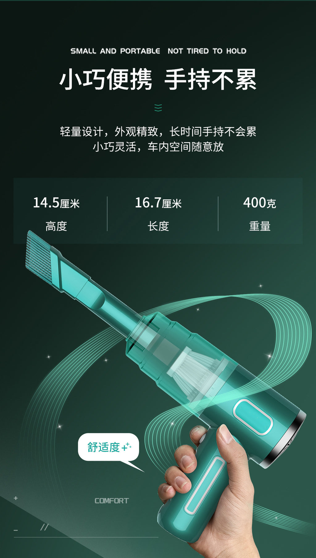 Portable Car Vacuum Cleaner Wireless Charging Handheld Car Home High Power Multifunctional Small Vacuum Cleaner