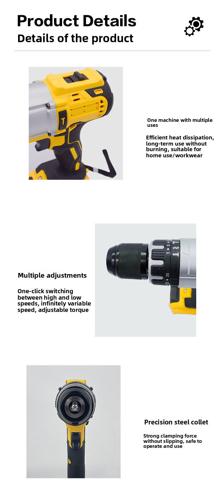 DW791Impact drill13mm Multifunctional Lithium Electric Drill Rechargeable Lithium Battery Electric Screwdriver Set