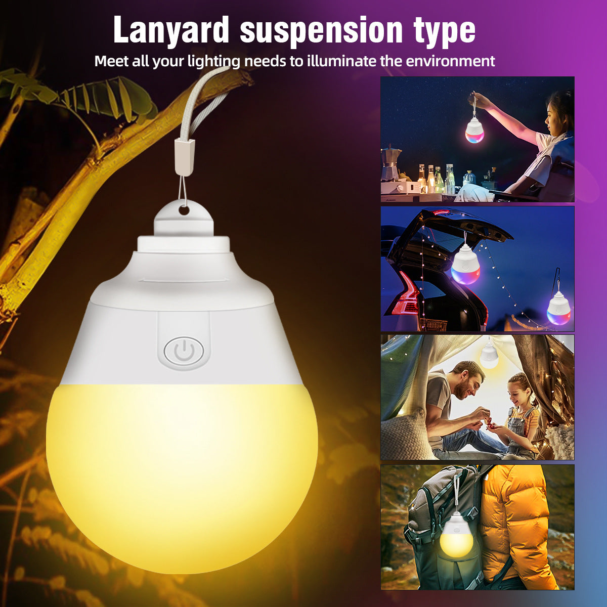Rechargeable Light Bulb LED Bulb E26Screw Thread Household Lighting Electric Light Incandescent Chandelier Magic Color Bulb