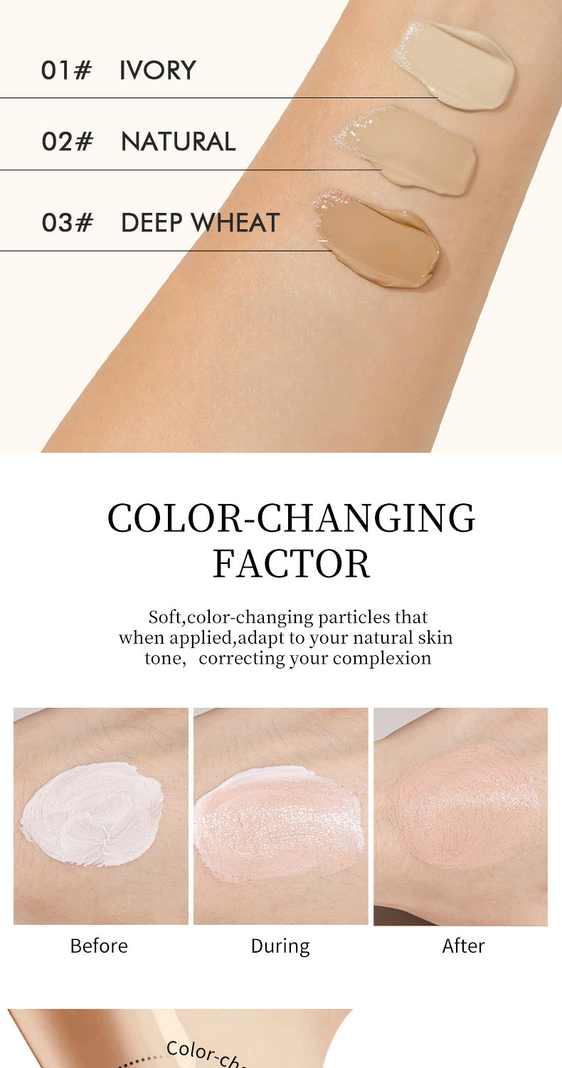Color-Changing Foundation40ml Wheat Color Acne Scar Dark Circles Concealer Coverage Bare Skin Foundation Cream Version