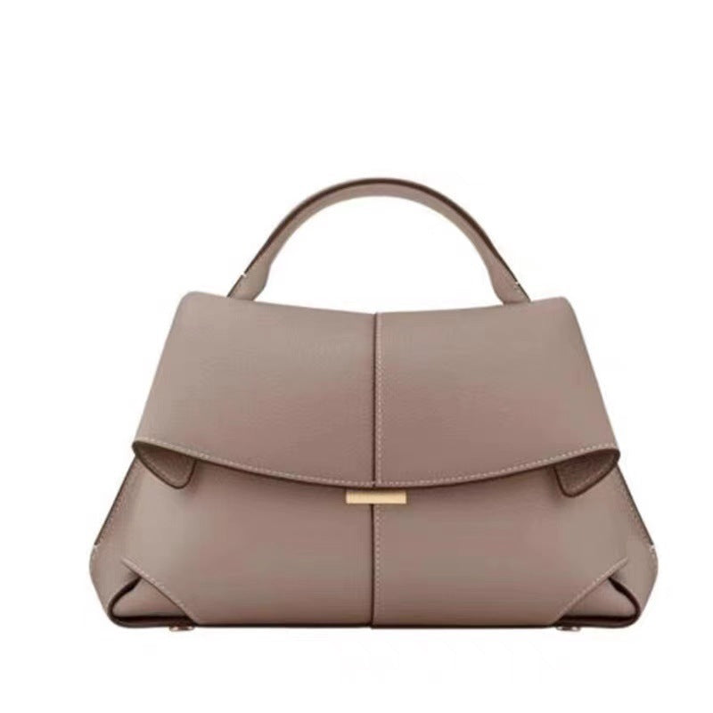 European and American Retro Smile Bag French Bolingin Niche Genuine Leather Women's Bag High-end Wrinkle Handbag Crossbody Bag