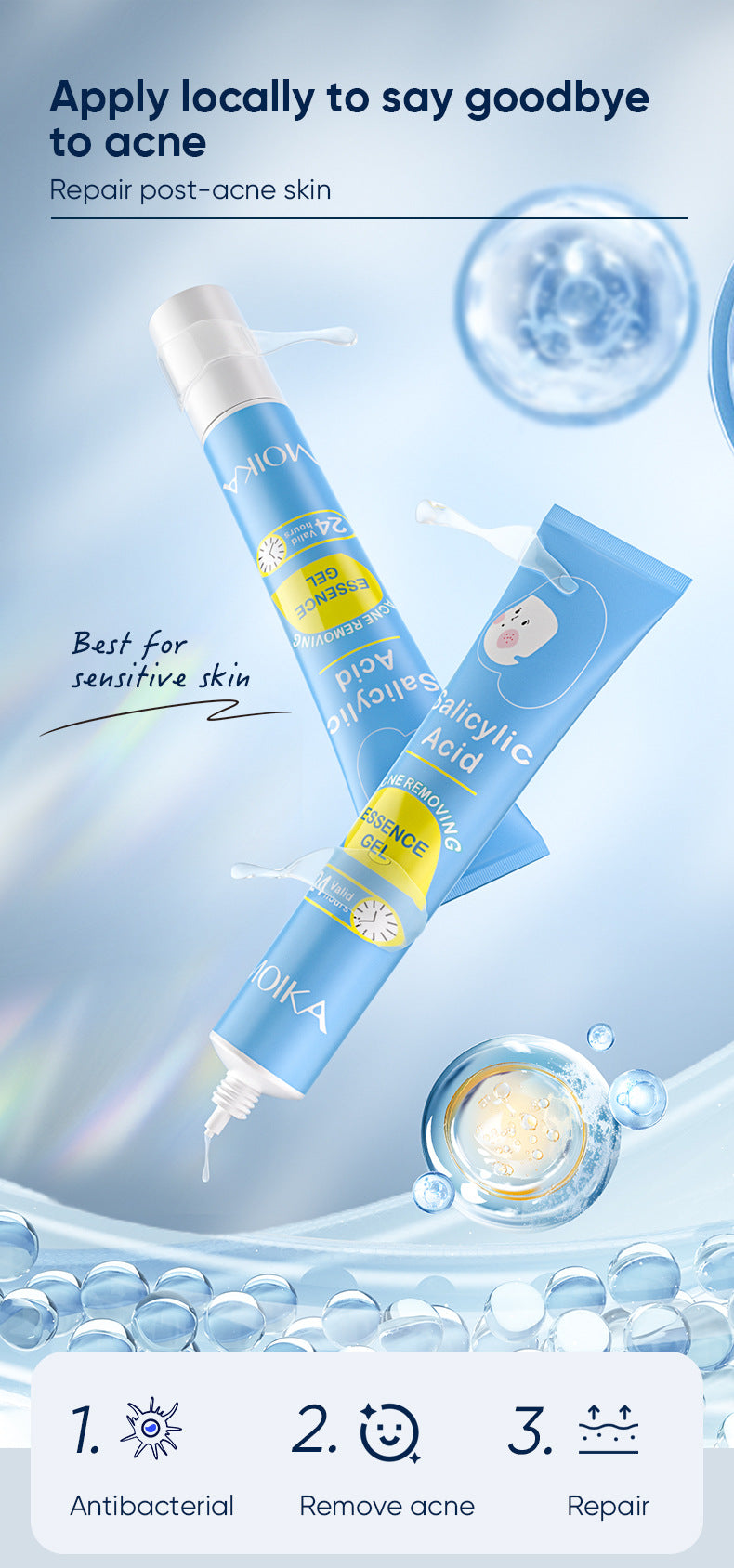 Spot Goods MOIKA Salicylic Acid Gel Fades Acne Skin Care Products Moisturizing Anti-Acne