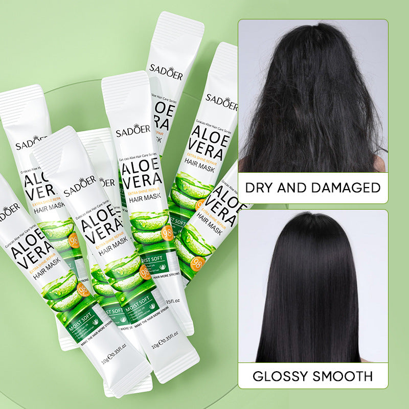 Aloe Vera Hair Mask10g SADOER Smooth and Improve Frizz Portable Cross-Border Wholesale