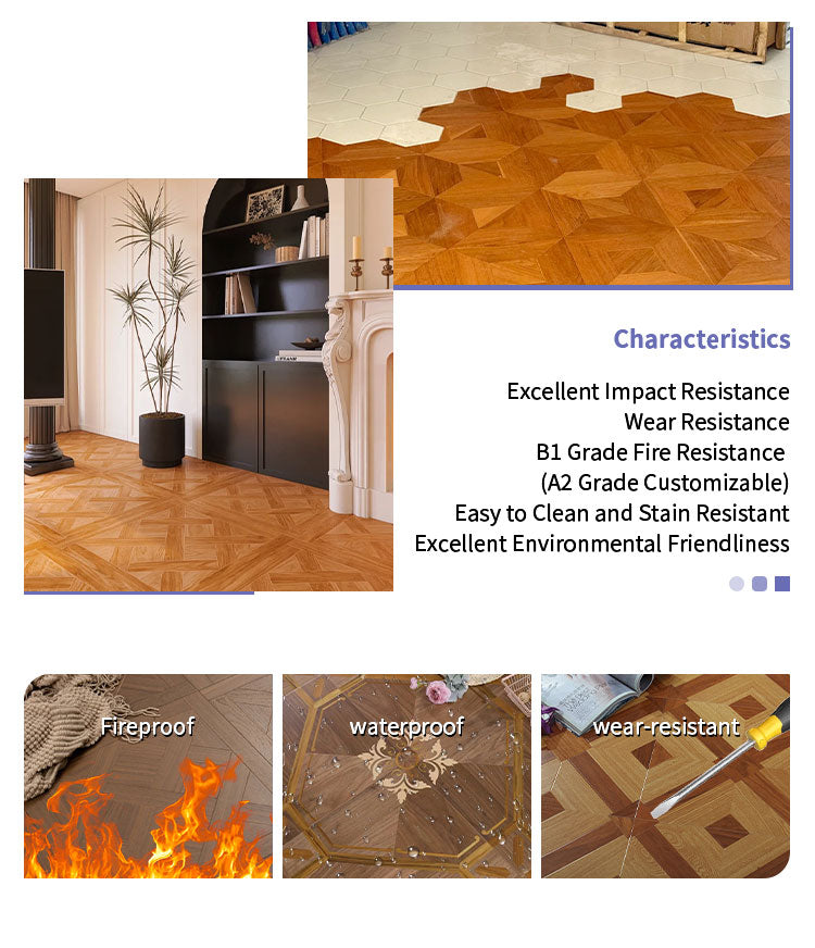 14mm Engineered Multi-Layer White Oak Parquet Flooring | Custom Design Decorative Waterproof Outdoor Floor Panels Living Rooms