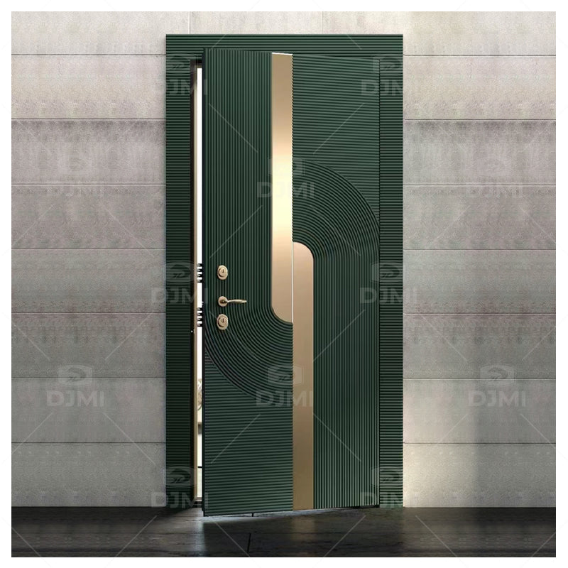 DJMI Luxury Design Steel Armored Doors Outside Modern Exterior Security Door Smart Electronic Front Door