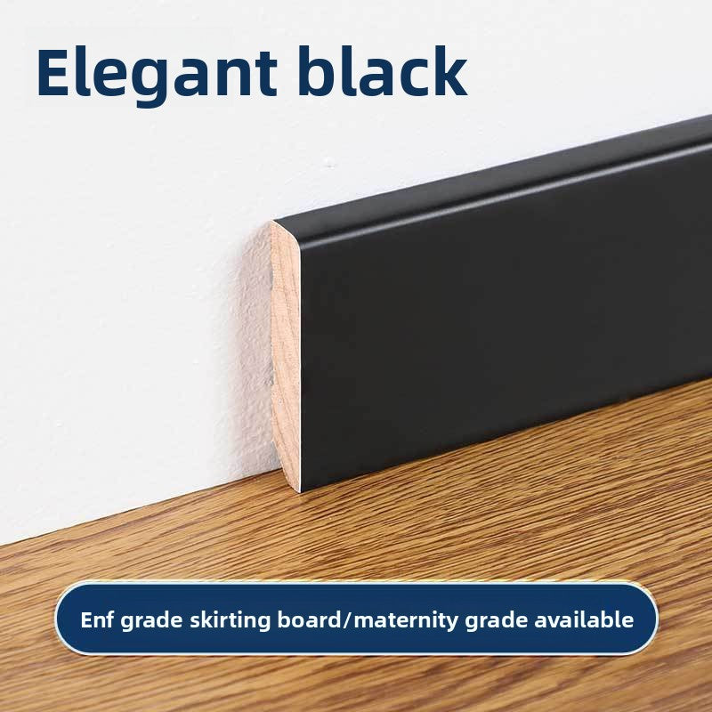High-end ENF Taun skirting board in white and black, wooden skirting board, solid wood flat panel, ultra-narrow solid wood skirting board