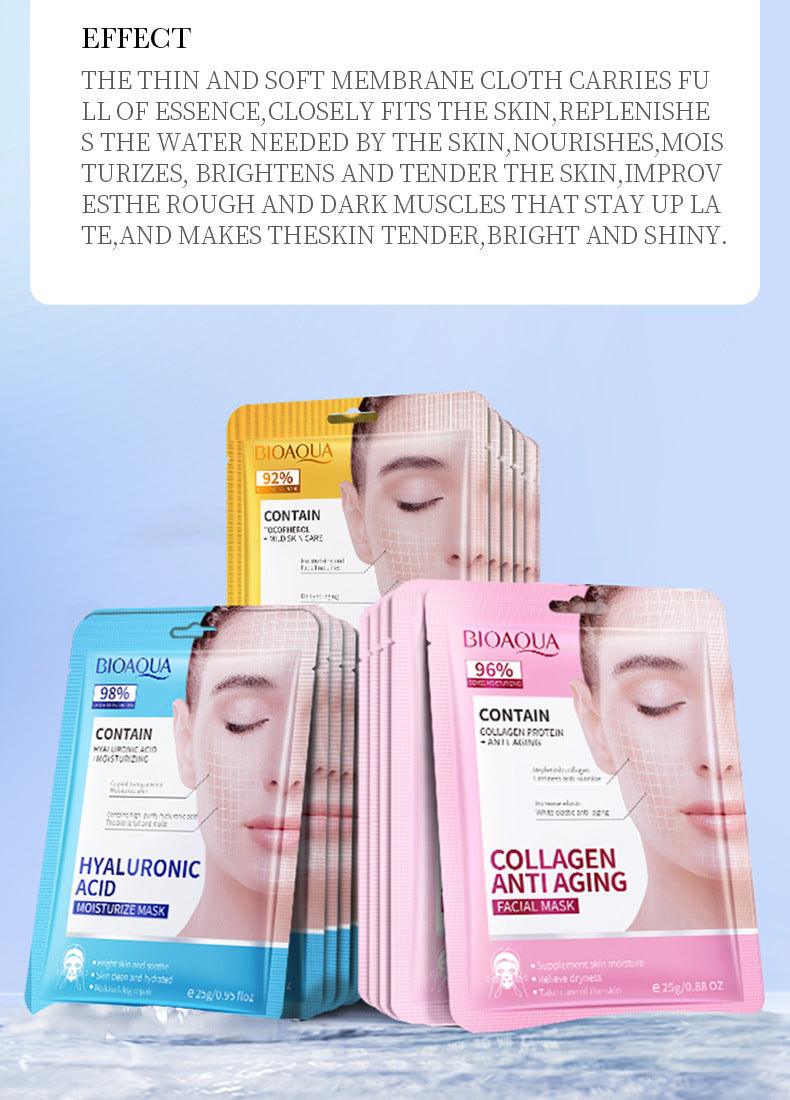 BIOAOUA Hyaluronic Acid Moisturizing Mask Moisturizing Brightening Hydrating Mask Skin Care Products Genuine Wholesale