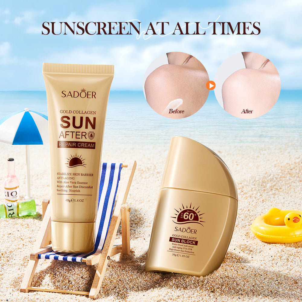 Sunscreen Set SADOER Golden Collagen SPF60+Protective Suit  Wholesale