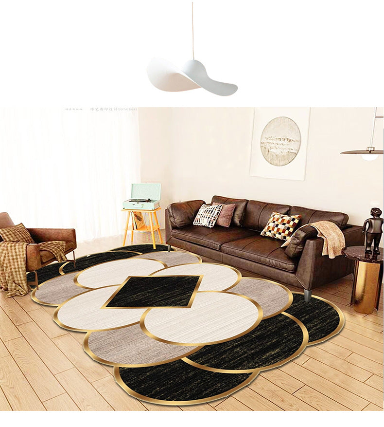 Crystal Velvet Carpet Full Coverage Living Room Non-Slip Coffee Table Rug Chinese Classical Home Bedroom Bedside Rug One Piece Dropshipping
