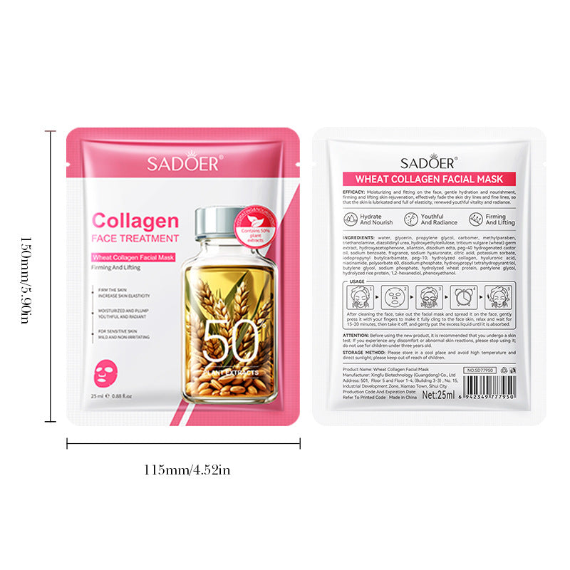Cross-border Face Mask25ml Plant Series Wheat Olive Moisturizing Hydrating Mask Export Manufacturer Wholesale